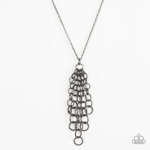 Paparazzi Industrial Intensity Black Necklace & Earring Set